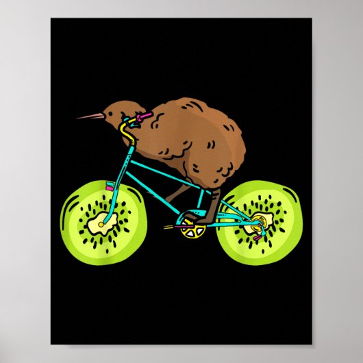 Funny Kiwi Biker Cycling Gift New Zealand  Poster (Vorne)