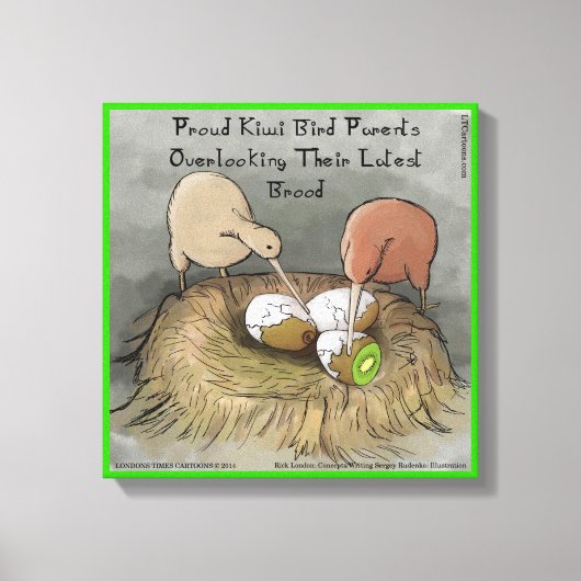 Funny Kiwi Bird Partys & Fruit Canvas Print Leinwanddruck (Vorderseite)