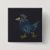 Funny Kiwi Chinese Rooster Year Birthday Button (Vorderseite)