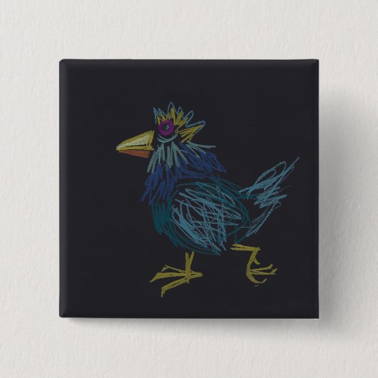 Funny Kiwi Chinese Rooster Year Birthday Button (Vorderseite)