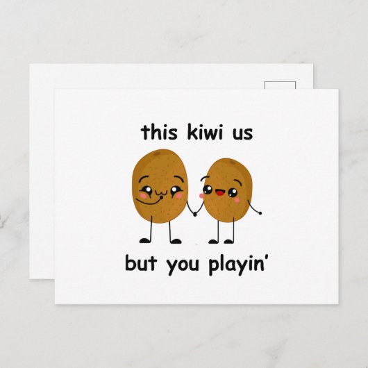 Funny Kiwi Postkarte (Vorne/Hinten)