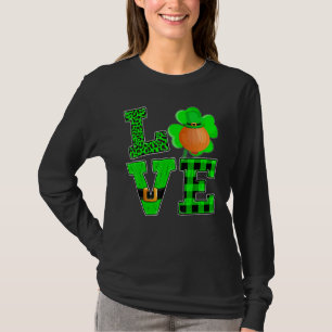 Funny Kleeblatt Grüne Karierte Liebe Zion St Patri T-Shirt
