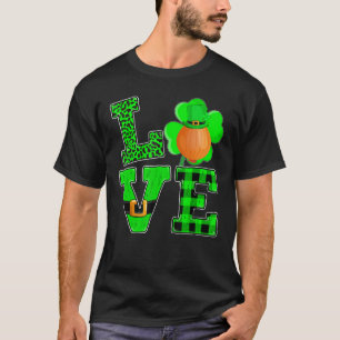 Funny Kleeblatt Grüne Karierte Liebe Zion St Patri T-Shirt