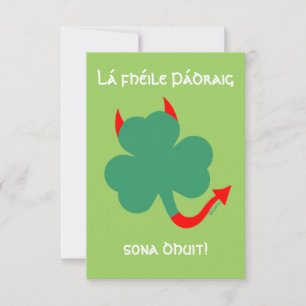 Funny Kleeblatt Happy St Patrick's Day in Gälisch Einladung