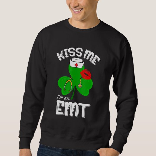 Funny Kleeblatt ich bin ein Emt St Patricks Day Lu Sweatshirt (Vorderseite)