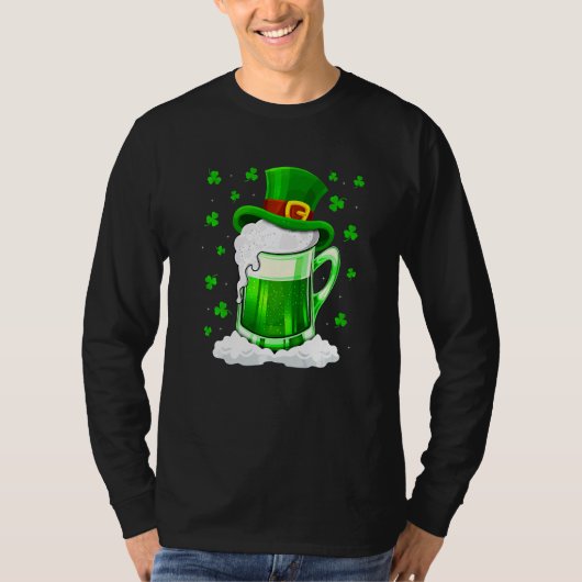 Funny Kleeblatt Irish Beer Drinks St Patricks Day T-Shirt (Vorderseite)