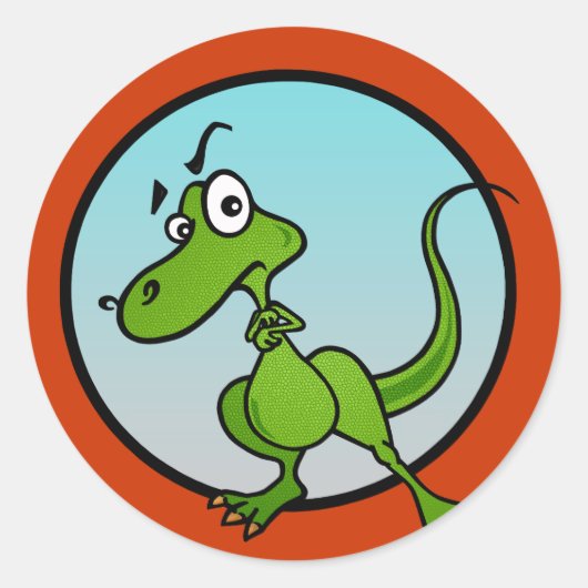 FUNNY KLEINE DINOSAUR MATTE STICKERS (Vorderseite)