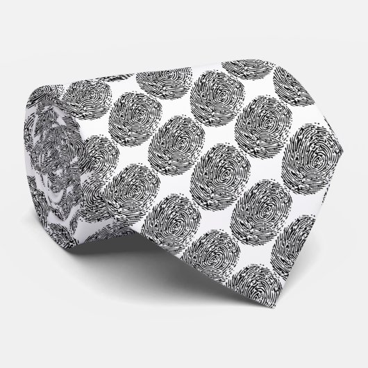 Funny kleine schwarz-weiße Fingerabdrücke für die Krawatte (Gerollt)