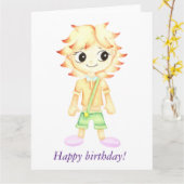 Funny kleiner Ginger Karte (Gelbe Blume)