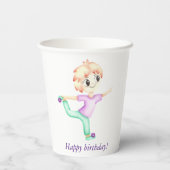 Funny kleiner Ingwerjunge Sportler Pappbecher (Rückseite)