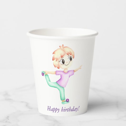 Funny kleiner Ingwerjunge Sportler Pappbecher (Vorderseite)