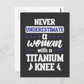 Funny Knee Ersatz Frauen Operation Erholung Gesche Postkarte (Vorne/Hinten)