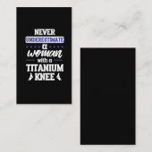 Funny Knee Ersatz Frauen Operation Erholung Gesche Visitenkarte (Vorne/Hinten)