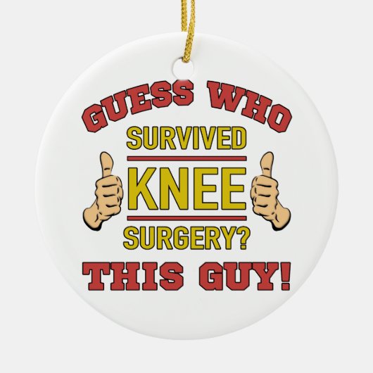 Funny Knee Operation Keramik Ornament (Vorne)