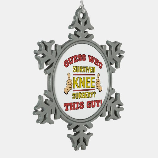 Funny Knee Operation Schneeflocken Zinn-Ornament (Links)