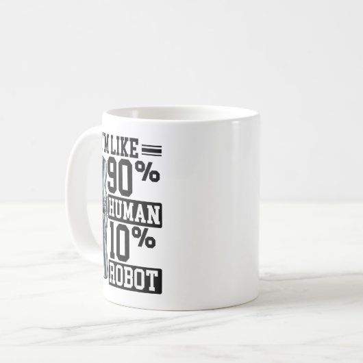 Funny Knee Replacement I'm Like 90% Human 10% Robo Kaffeetasse (Vorderseite Links)