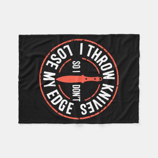 Funny Knife Thrower I Throw Knives  Fleecedecke (Vorderseite (Horizontal))