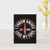 Funny Knife Thrower I Throw Knives Karte (Gelbe Blume)