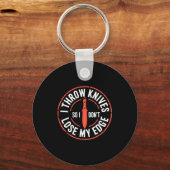 Funny Knife Thrower I Throw Knives Schlüsselanhänger (Vorderseite)