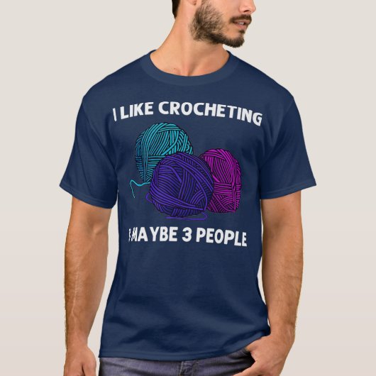 Funny Knitter Geschenk für Männer Crochet Garne T-Shirt (Vorderseite)