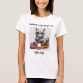 Funny Knitter Hemd Superpower Cat T-Shirt (Vorderseite)