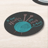 Funny Knitter Humorvolle Needles Garnknitter Runder Pappuntersetzer (Angewinkelt)