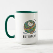 Funny Knitter Katzengarn Kunst "Strick Happens" Pr Tasse (Links)