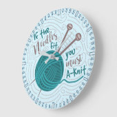 Funny Knitter Niedliche Garnneedles Große Wanduhr (Winkel)