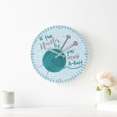Funny Knitter Niedliche Garnneedles Große Wanduhr (Zuhause)