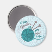 Funny Knitter Spaß Needles Garn Magnet (Vorderseite/Rückseite)