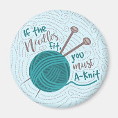 Funny Knitter Spaß Needles Garn Magnet (Vorne)