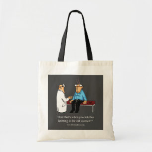 Funny Knitter Spaß Tote Tasche