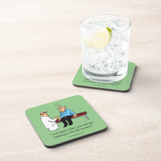 Funny Knitter Spaß Untersetzer Set Geschenk (Rechte Seite)