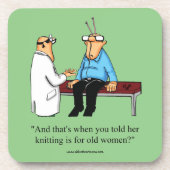 Funny Knitter Spaß Untersetzer Set Geschenk (Vorderseite)