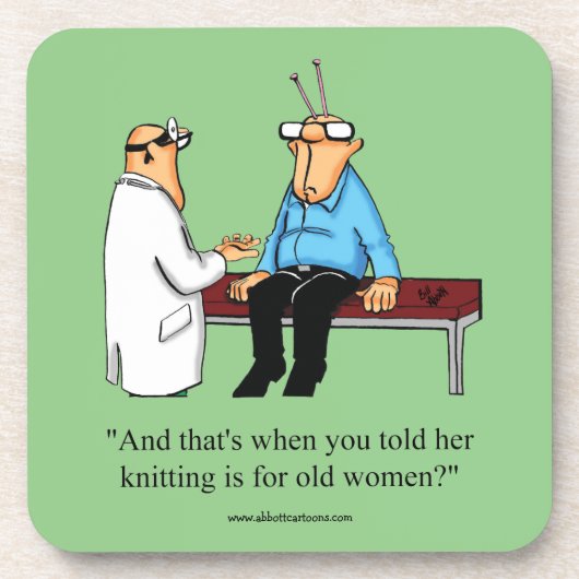 Funny Knitter Spaß Untersetzer Set Geschenk (Vorderseite)
