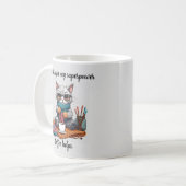 Funny Knitter Tasse Superpower Cat (Vorderseite Links)