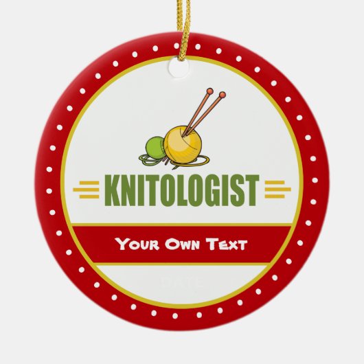 Funny Knittern Keramik Ornament (Vorne)