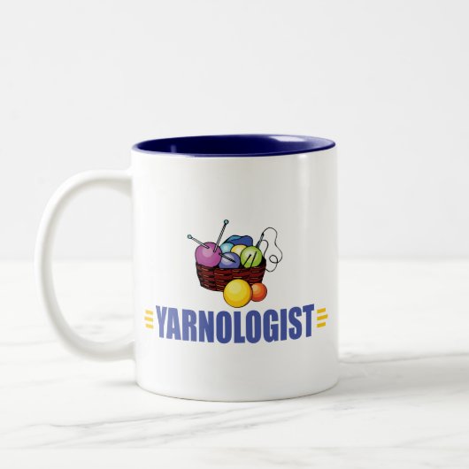 Funny Knittern Zweifarbige Tasse (Links)