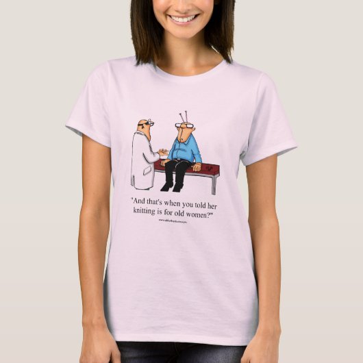 Funny Knitters Spaß Tee Shirt (Vorderseite)