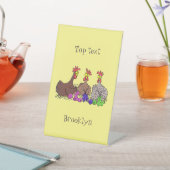 Funny knitting chickens cartoon illustration sockelschild (In SItu)