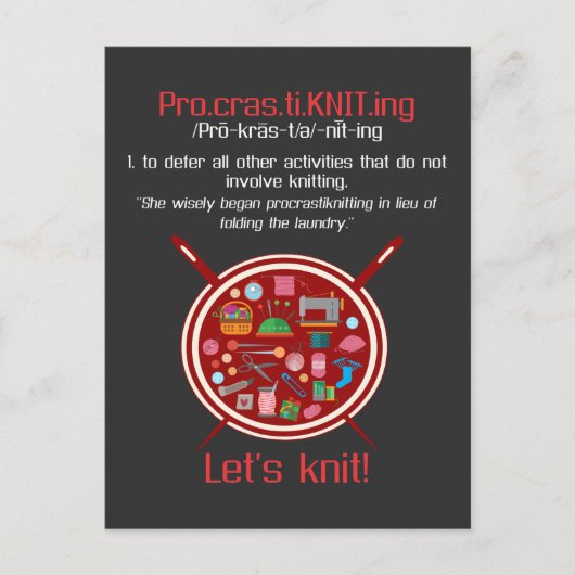 Funny Knitting Ehefrau Lasse Strick Crafter Postkarte (Vorderseite)