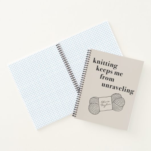 Funny Knitting Projekt Zitat Personalisierter Name Notizblock (Innenseite)