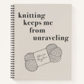 Funny Knitting Projekt Zitat Personalisierter Name Notizblock (Vorderseite)