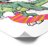 Funny Knitting Quote Dinosaur Poster (Ecke)