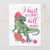 Funny Knitting Quote Dinosaur Postkarte (Vorderseite)