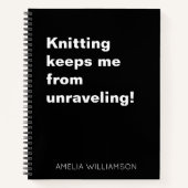 Funny Knitting Quote Yarn Humor Knitter Custom Notizblock (Vorderseite)