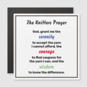 Funny Knitting Serenity Gebet Joke Magnetkarte (Vorne/Hinten)
