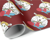 Funny Knitting Sheep Geschenkpapier (Rolleneckpunkt)