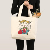 Funny Knitting Sheep Jumbo Stoffbeutel (Vorderseite (Produkt))