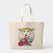 Funny Knitting Sheep Jumbo Stoffbeutel (Rückseite)